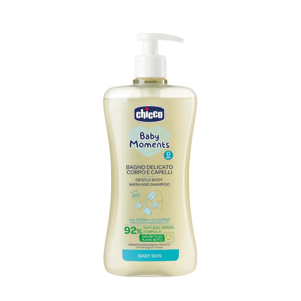 Chicco Нежная пена для тела и волос Baby Moments 0м 500 мл