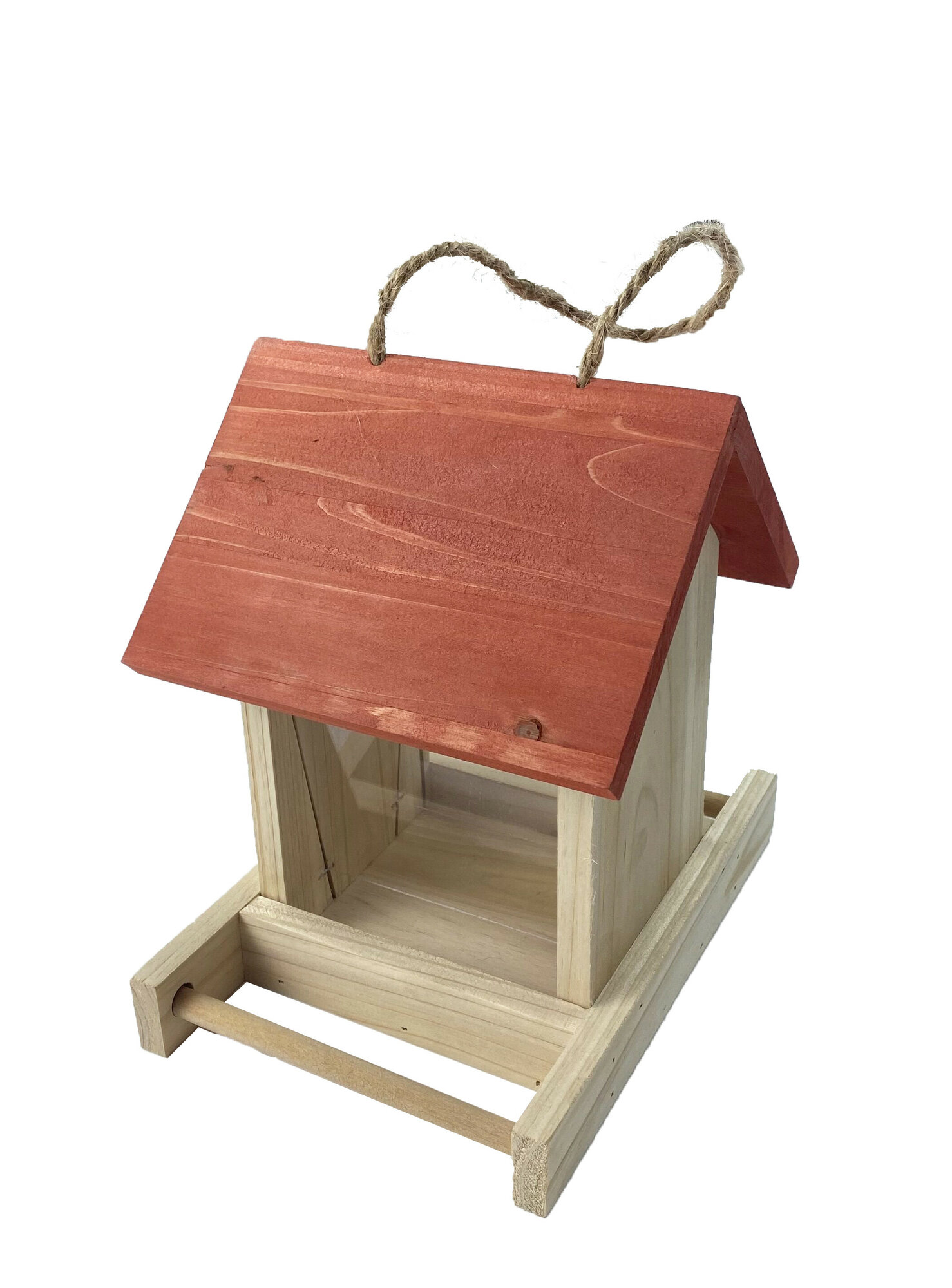 Кормушка для птиц 165х205х21см дерево подвесная бежевый красный