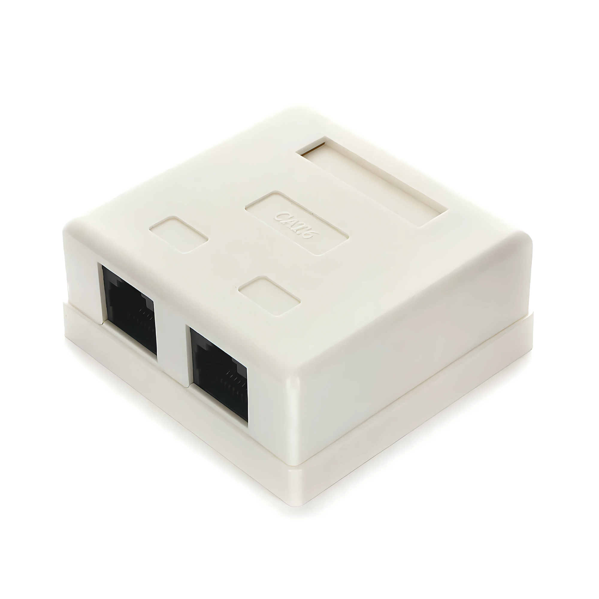 Компьютерная розетка Cablexpert белая RJ-45 внешняя 2 порта NA218