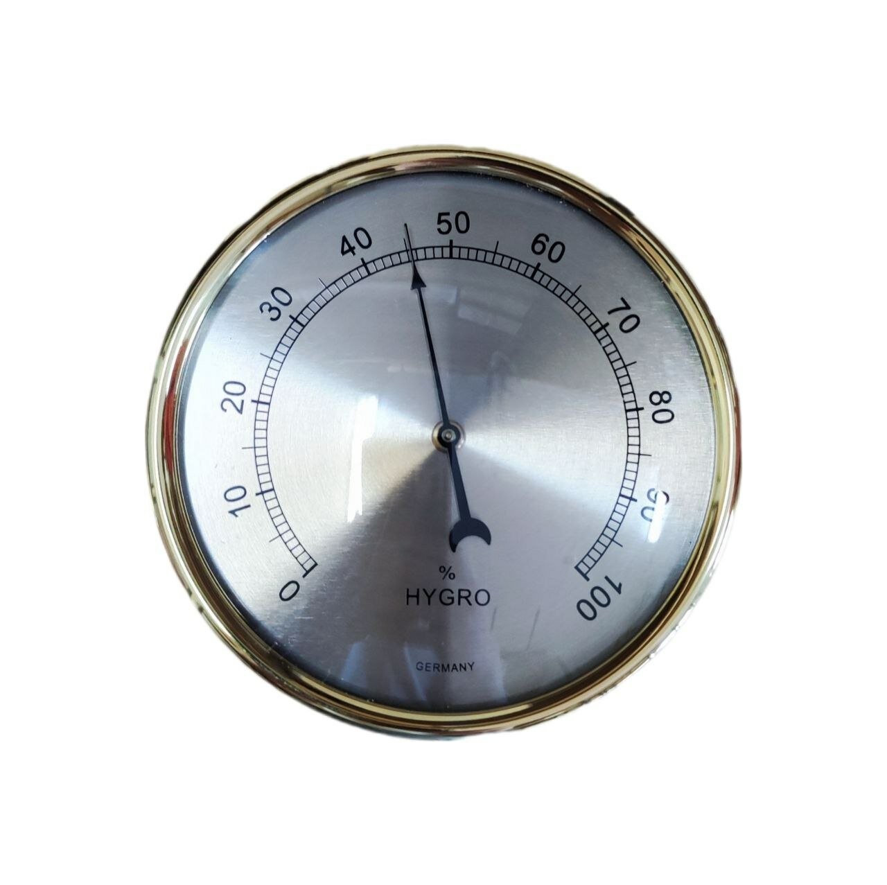 Капсула бытового гигрометра Бриг   золото  латунь пластик  90х90 мм