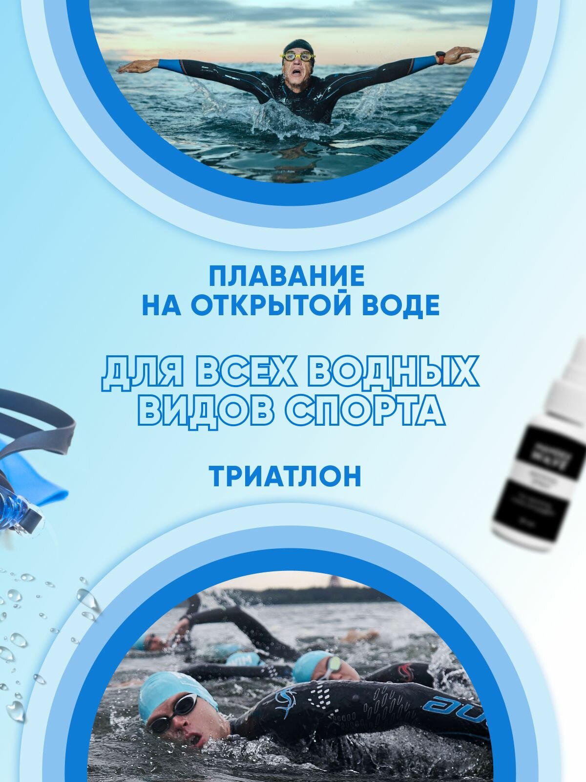 Антифог от запотевания плавательных очков и масок MANDEX WAVE 2 шт — фото 1