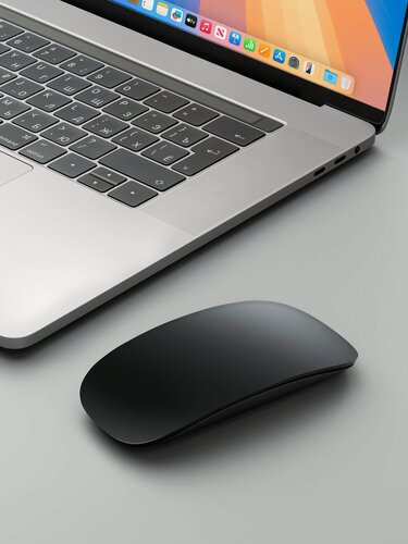 Изображение товара Мышь беспроводная Neo Mouse для ноутбука / компьютера MAC, Windows, алюминий, черный, сенсорная, 71115 Deppa