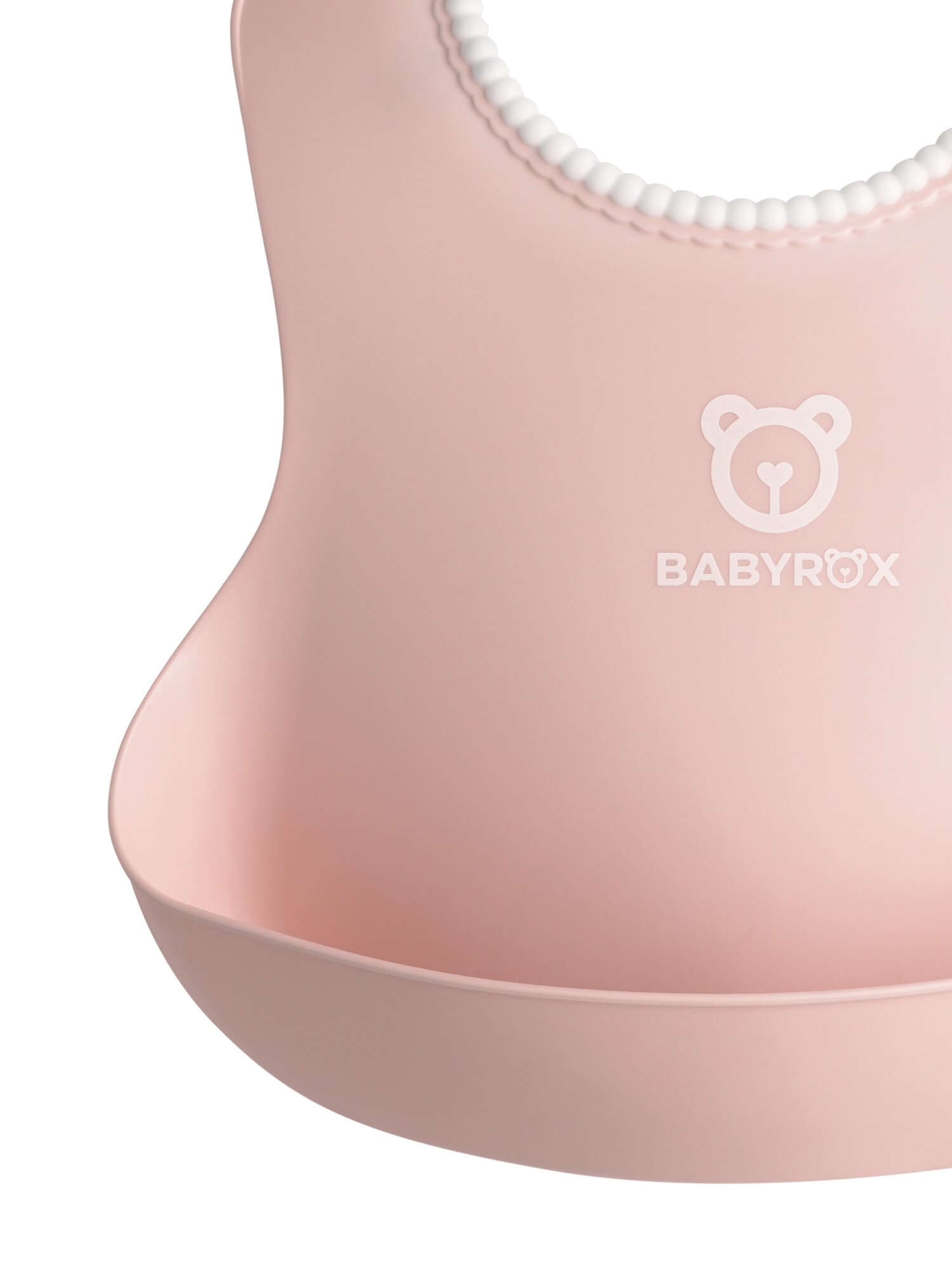 Слюнявчики Пластиковый нагрудник с вместительным карманом BABYROX розовый