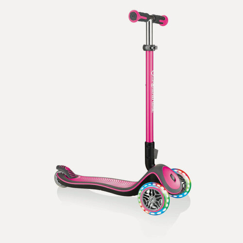 Изображение товара Детский самокат Globber "Elite Deluxe Lights", 3 колеса, складной, розовый