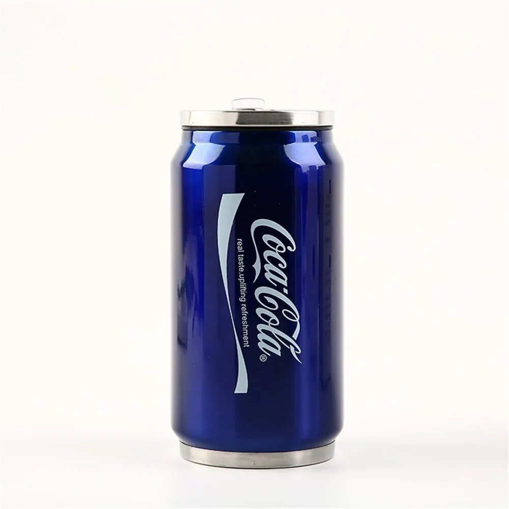 Термокружка "Coca-Cola" 300 ml, вакуум, керамика/алюминий/пластик, синая