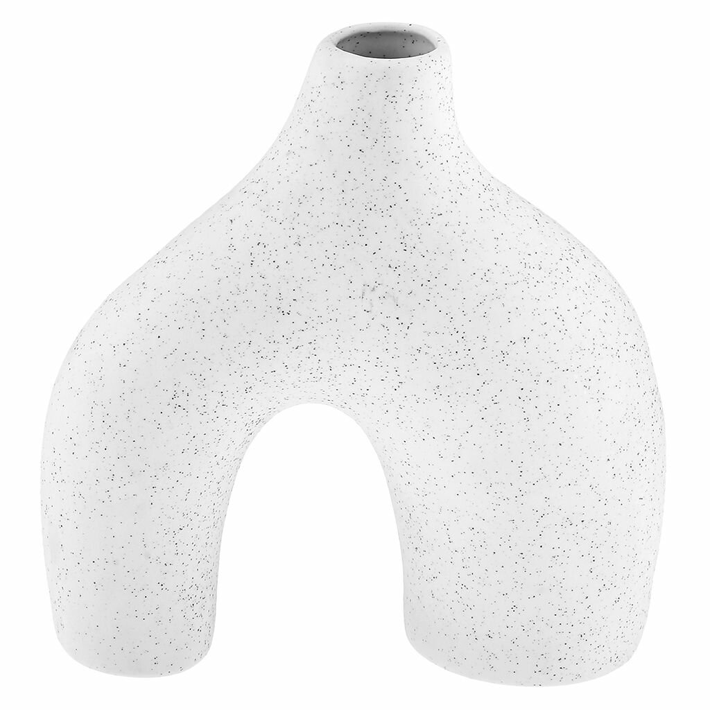 Ваза настольная керамическая "Агра" 880мл, белый в крапинку, матовая, фактурная глазурь