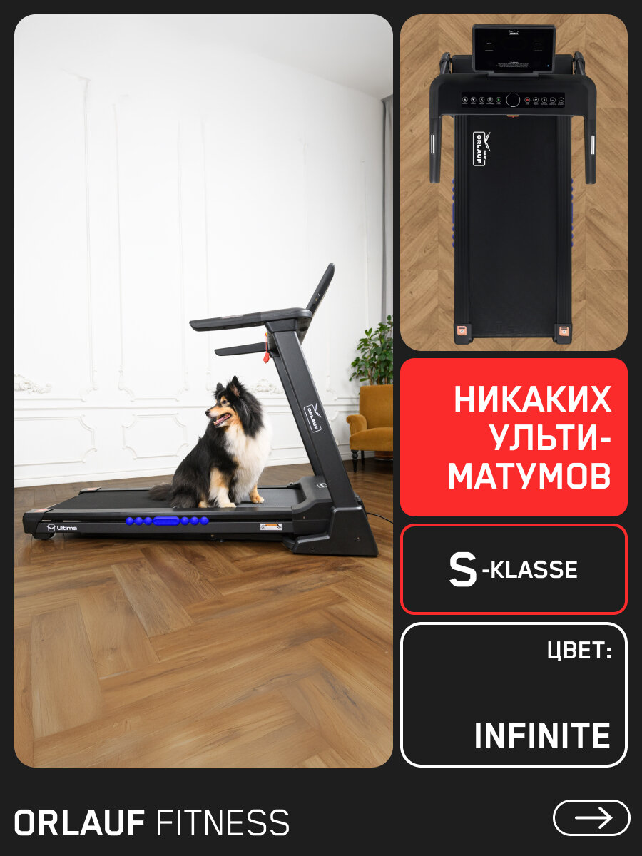 Беговая дорожка для дома электрическая Orlauf Ultima / Складная / Мощная (6 л. с. - пиковая), до 140 кг, с углом наклона — фото 1