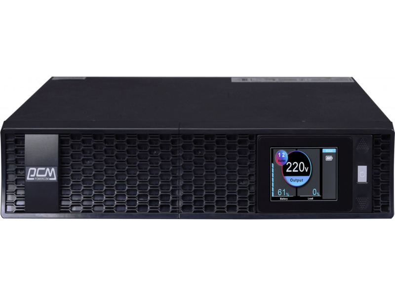 Источник бесперебойного питания Powercom Next, On-Line, 2000VA/2000W, Rack/Tower, 8*IEC320-C13 + 2*C19, LCD, Serial+USB, SmartSlot, подкл. доп. батарей (2027228) — фото 1
