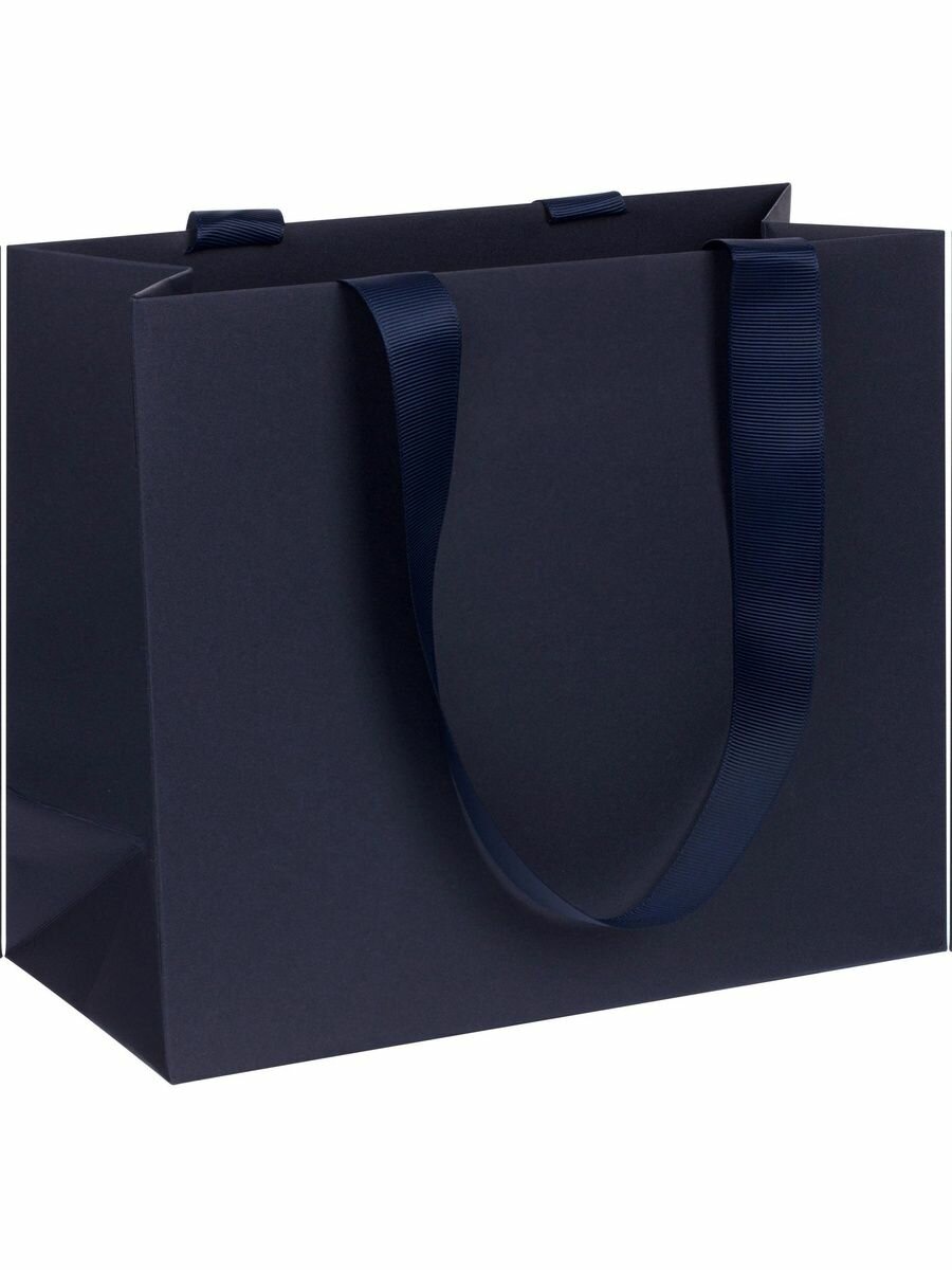 Пакет подарочный бумажный, упаковка для подарка, 24х20х10, Manilla S, синий, на День Рождения, на Выпускной