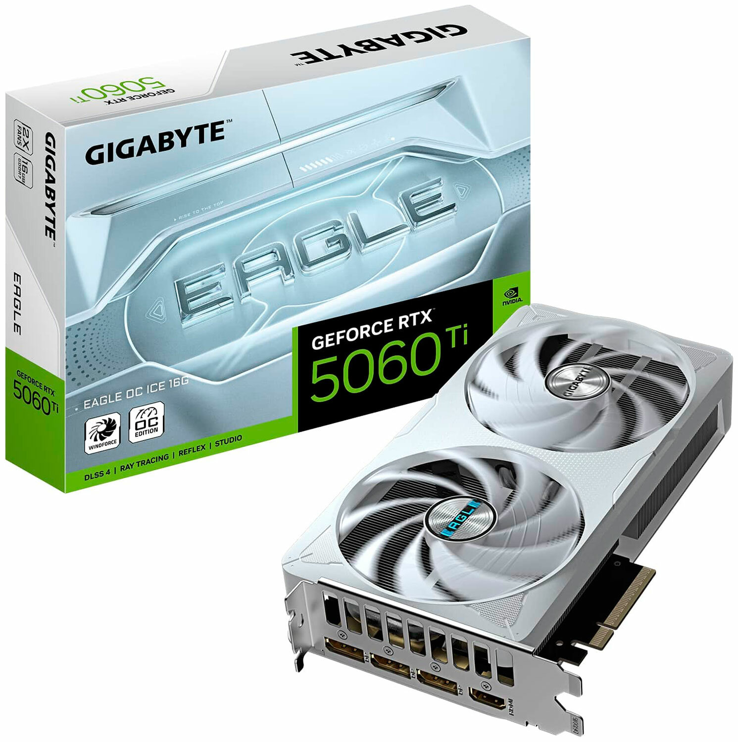 Видеокарта Gigabyte GeForce RTX 5060 Ti EAGLE OC ICE 16GB (GV-N506TEAGLEOC ICE-16GD)