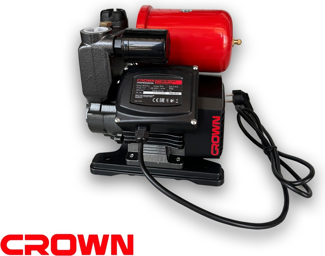 Насос автоматический CROWN CT35116 TW370, самовсасывающийся, потребляемая мощность 800Вт