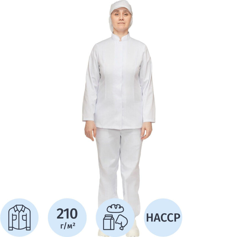 Куртка для пищевого производства жен. у17-КУ хассп белая (52-54)170-176