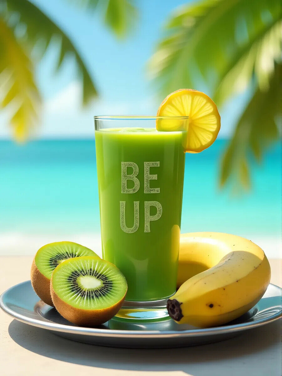 Смузи Be Up "Банан-Киви-Шпинат", натуральный, без сахара, 3х300мл — фото 1