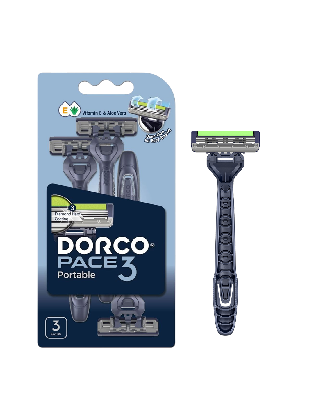 Одноразовый станок Dorco Pace 3 TRC200BL-3B, 3 штуки в упаковке