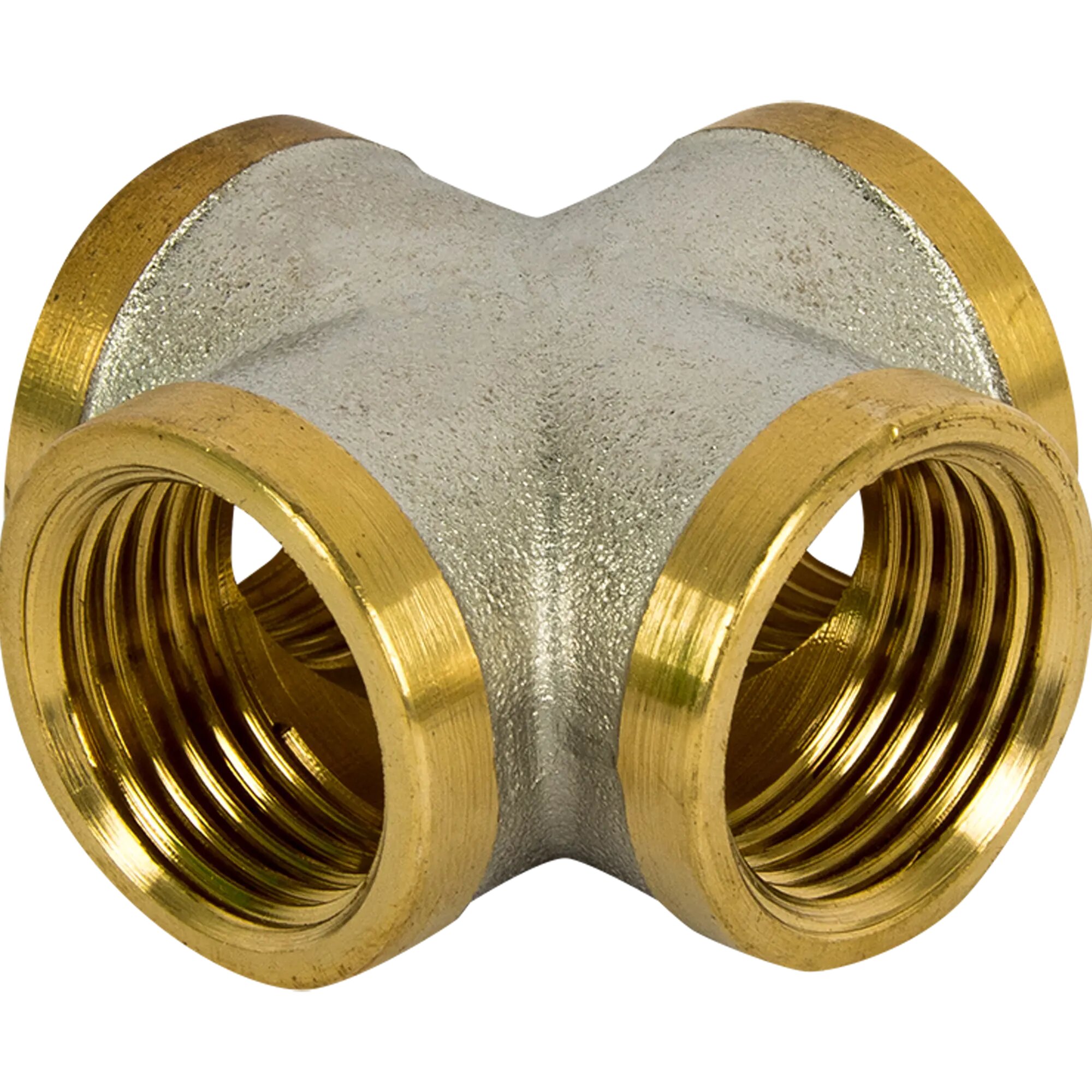 Крестовина 1/2"x1/2"x1/2"x1/2" ВР латунь 027-8906