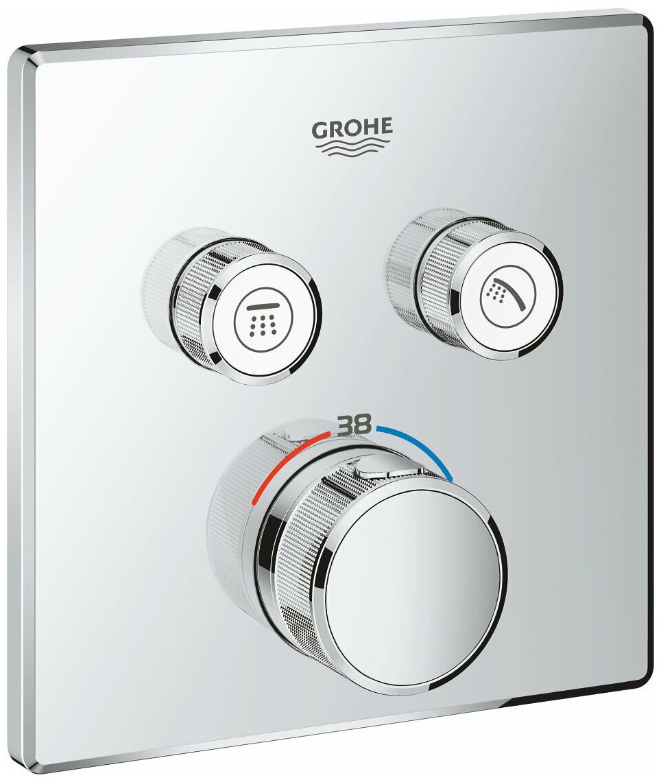 Термостат для встраиваемого монтажа на 2 выхода Grohe Grohtherm SmartControl 29124 000 (29124000) хром
