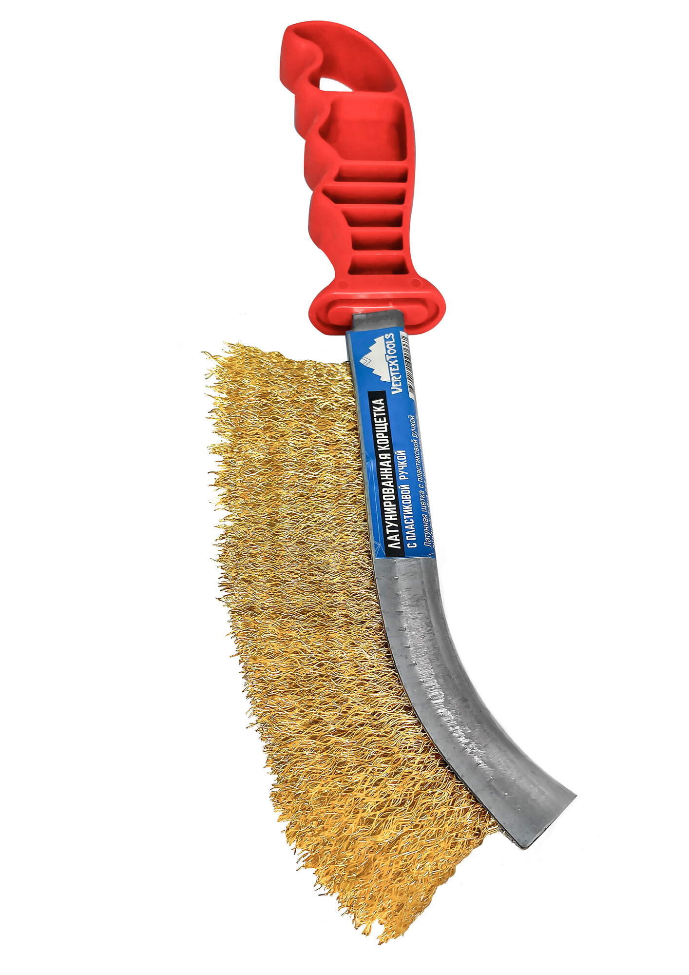 Щетка по металлу VertexTools латунь с пластиковой ручкой VertexTools — фото 1
