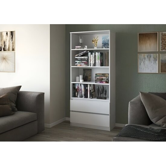 Стеллаж Ориноко Мальм 2 ящика (804х1800х350) Белый