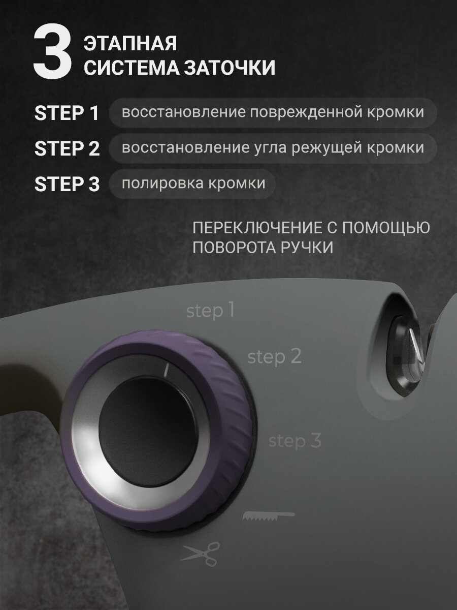 Точилка для ножей и ножниц TalleR TR-62512 Дартфорд, 3-х ступенчатая заточка — фото 1
