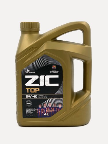 Изображение товара Масло моторное ZIC TOP pao 5w-40, синтетическое, 4 литра, для авто