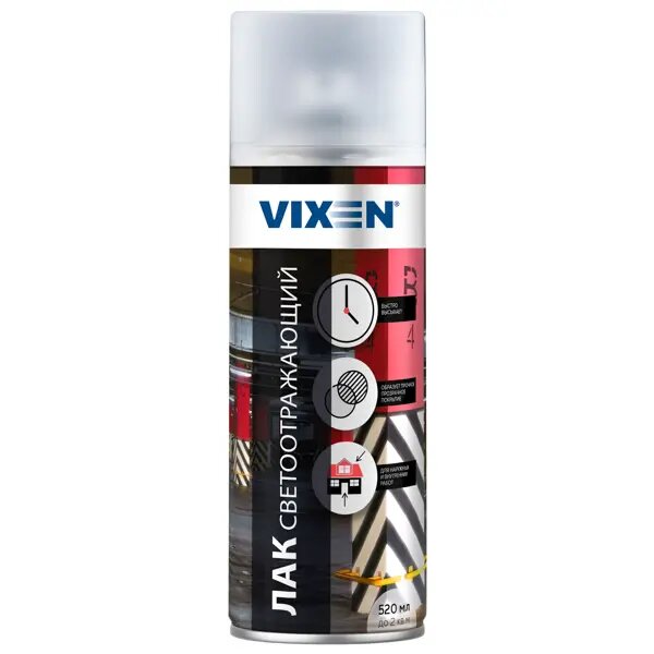Лак аэрозольный Vixen Светоотражающий глянцевый прозрачный 520 мл