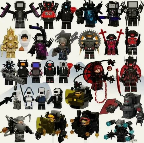 Изображение товара Фигурок Конструктор(совместимы с лего)/скибиди туалет(Skibidi Toilet) /6.8см-пакет/ DLL007 Часовщик(Clock man)