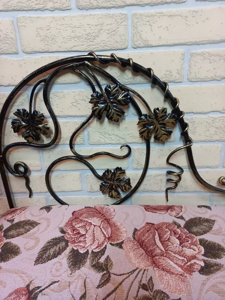 Кованая банкетка №16, Студия кованой мебели Нива, цвет светло-коричневый — фото 1