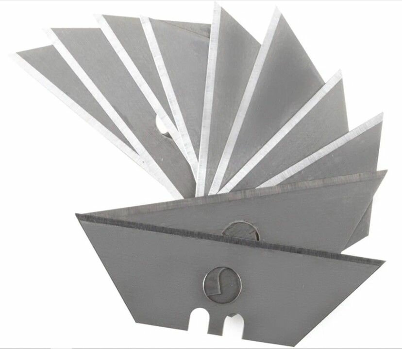 Лезвие сменное (10 шт; трапеция) для строительных ножей-50 мм