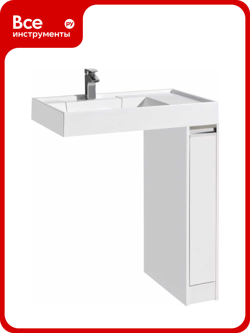 Тумба под с машинку AQUATON Лондри 80 20 Раковина Рейн 80 белая 00056753 1A236101LH010