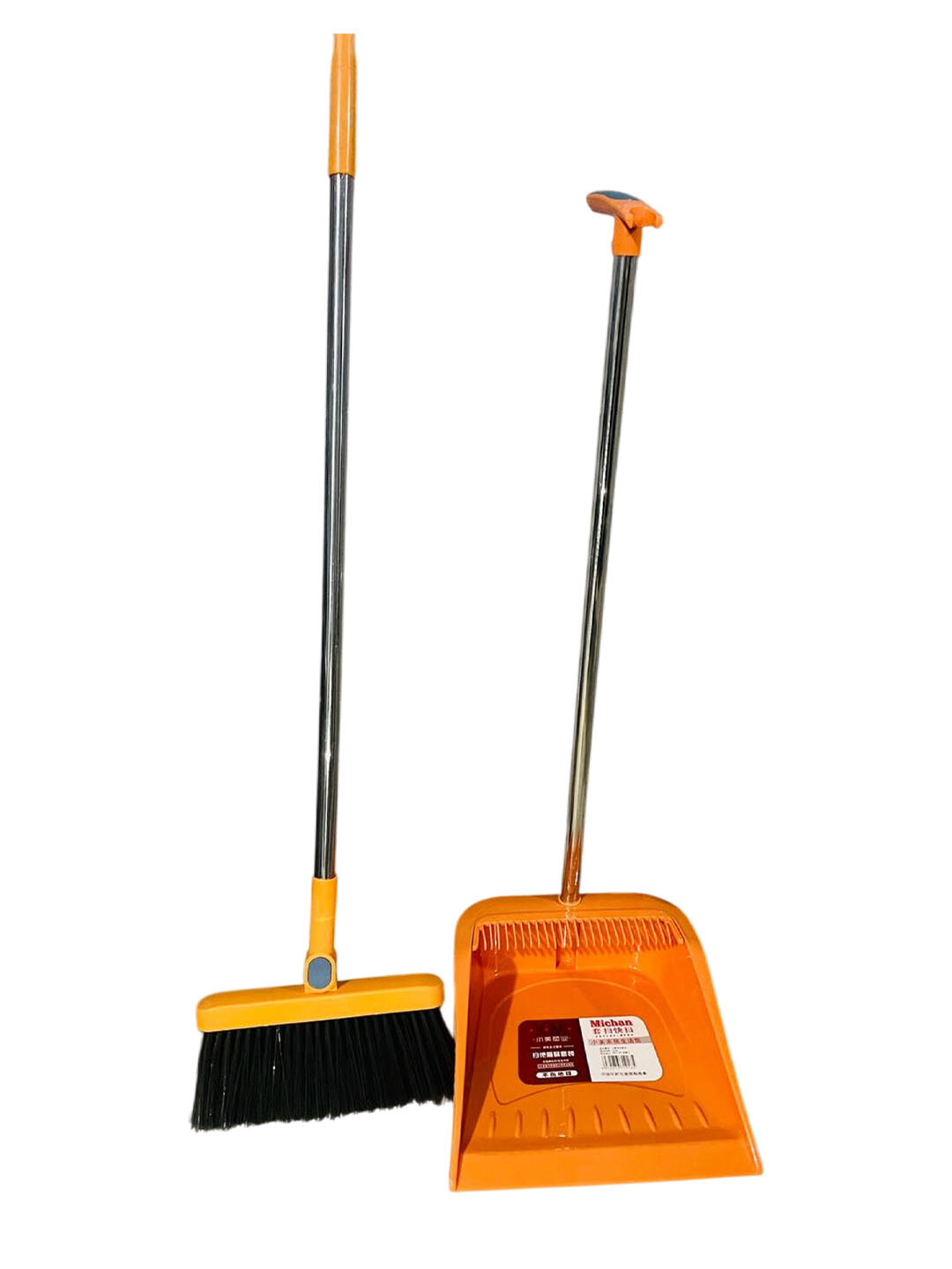 Щетка, веник и совок, для уборки, длинные ручки, белый, 92см — фото 1