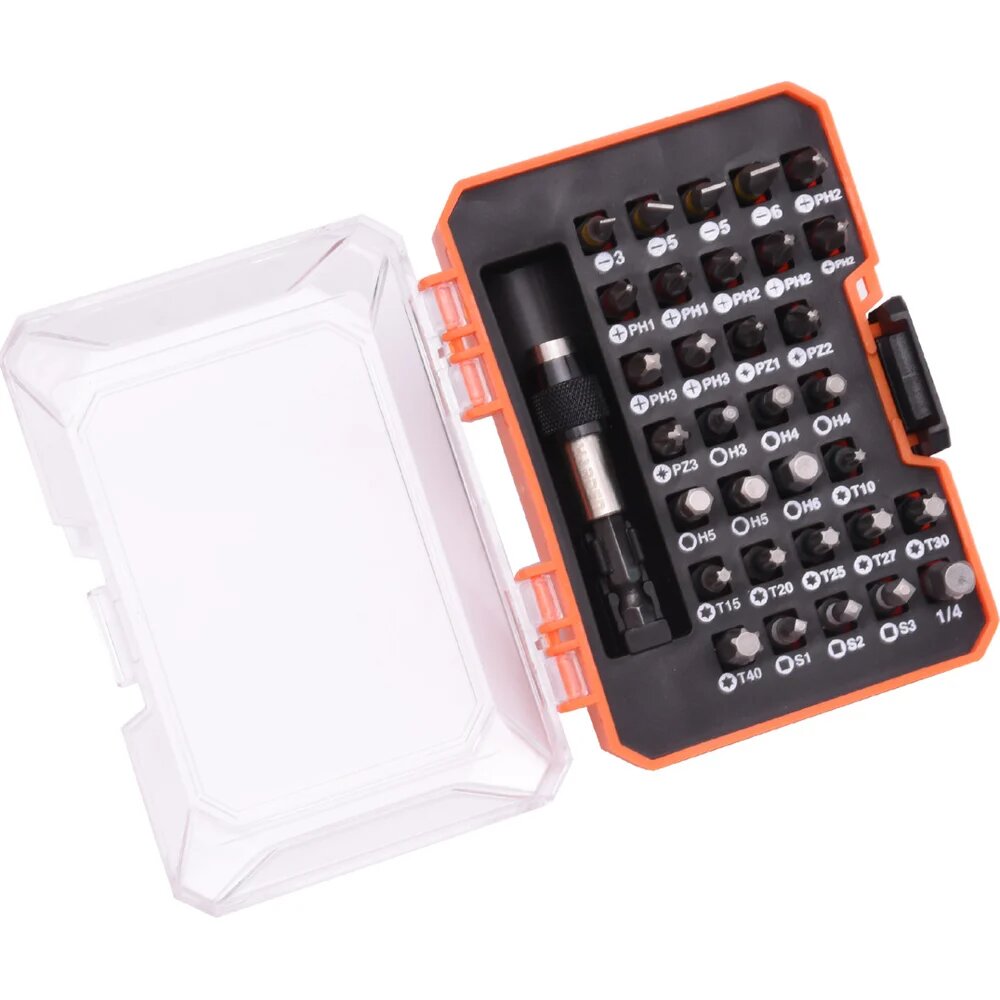 Harden Набор для точных работ, отвертка и биты из стали S2, 33 пред, в пласт. пенале 550833