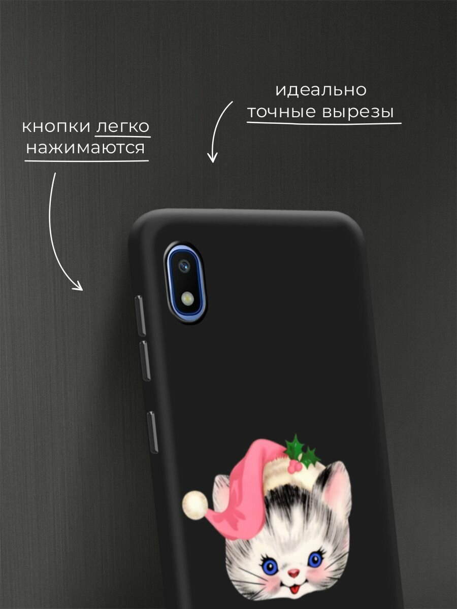 Чехол на Samsung Galaxy A10 / Самсунг А10 с принтом "Котик в шапке" — фото 1