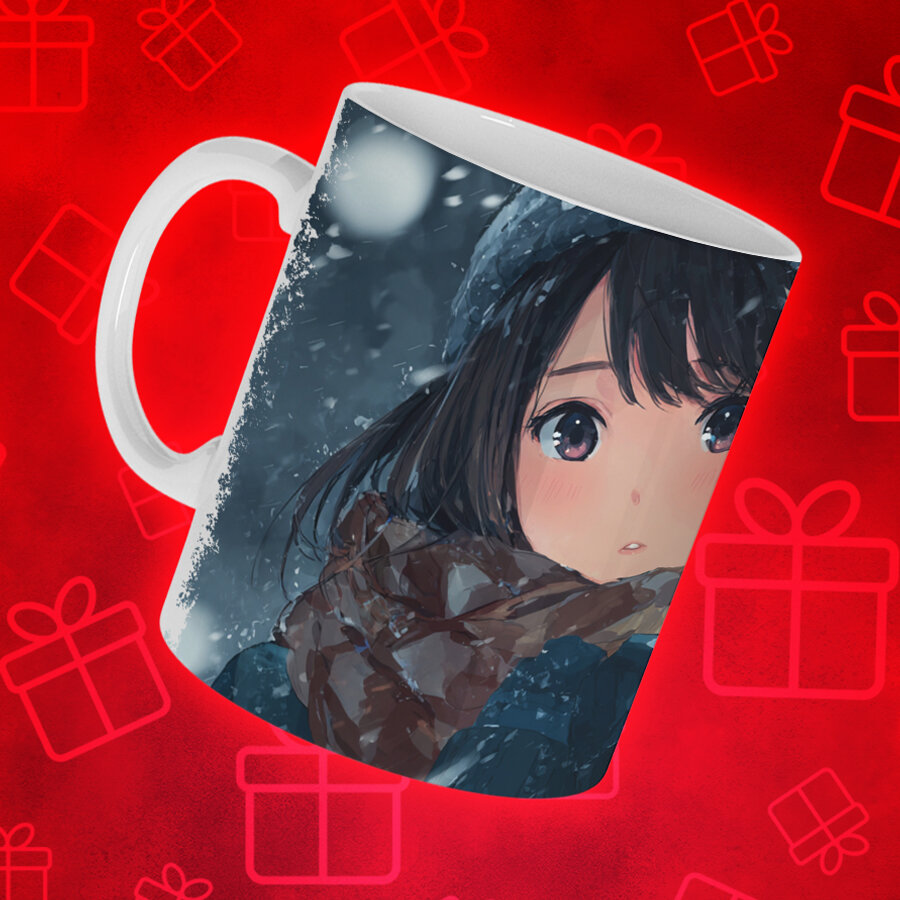 Кружка Аниме, керамическая, яркий принт, для поклонников аниме — фото 1