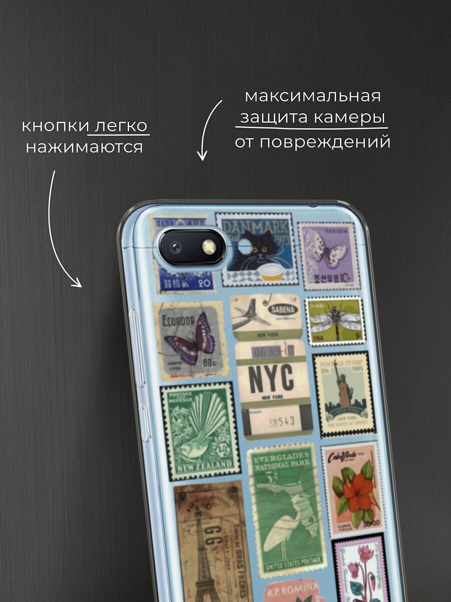 Силиконовый чехол на Xiaomi Redmi 6A / Сяоми Редми 6А с принтом Марки — фото 1