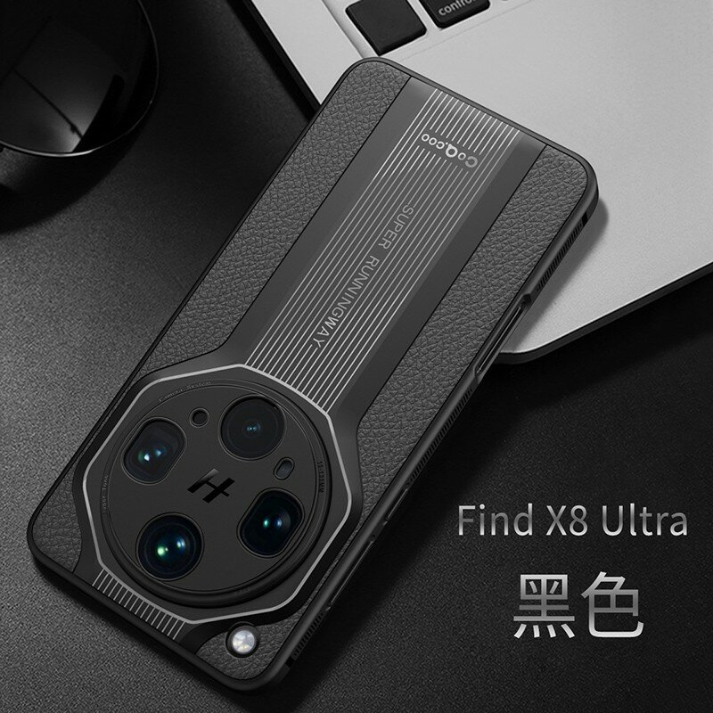 Чехол для OPPO Find X8 Ultra/Оппо Финд X8 ультра, soft touch, чехол-кардиомонитор, искусственная кожа, поликарбонат (PC), защита камеры, ударопрочный, усиленные углы, OPPO, OPPO Find X8 Ultra, black,