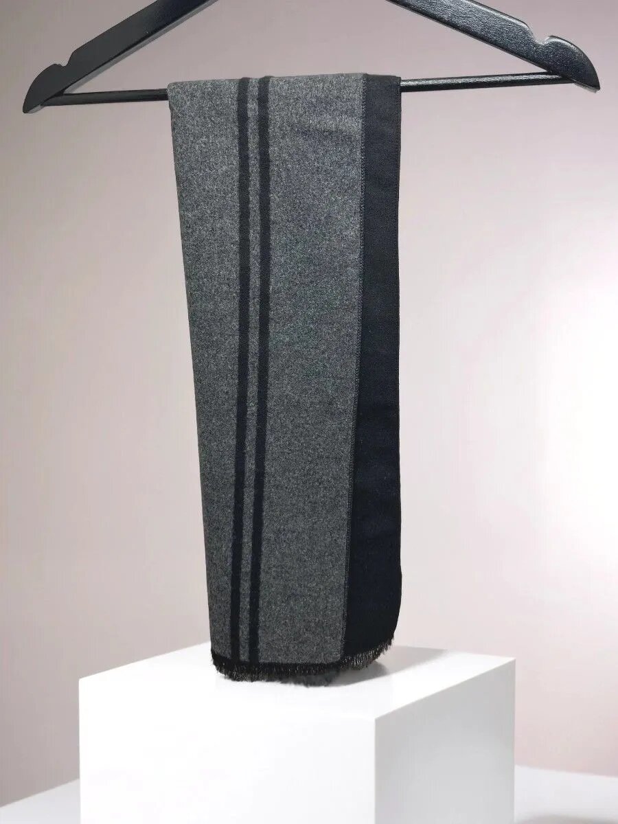 Шарф JETERINI для мужчин,180х30 см, серый/черный — фото 1