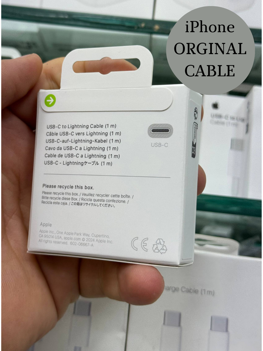 Оригинал айфон кабель, шнур, Type-C to Lightning USB проводной Apple Оригинал кабель - для iPhone X,11,12,13,14 Pro Max — фото 1