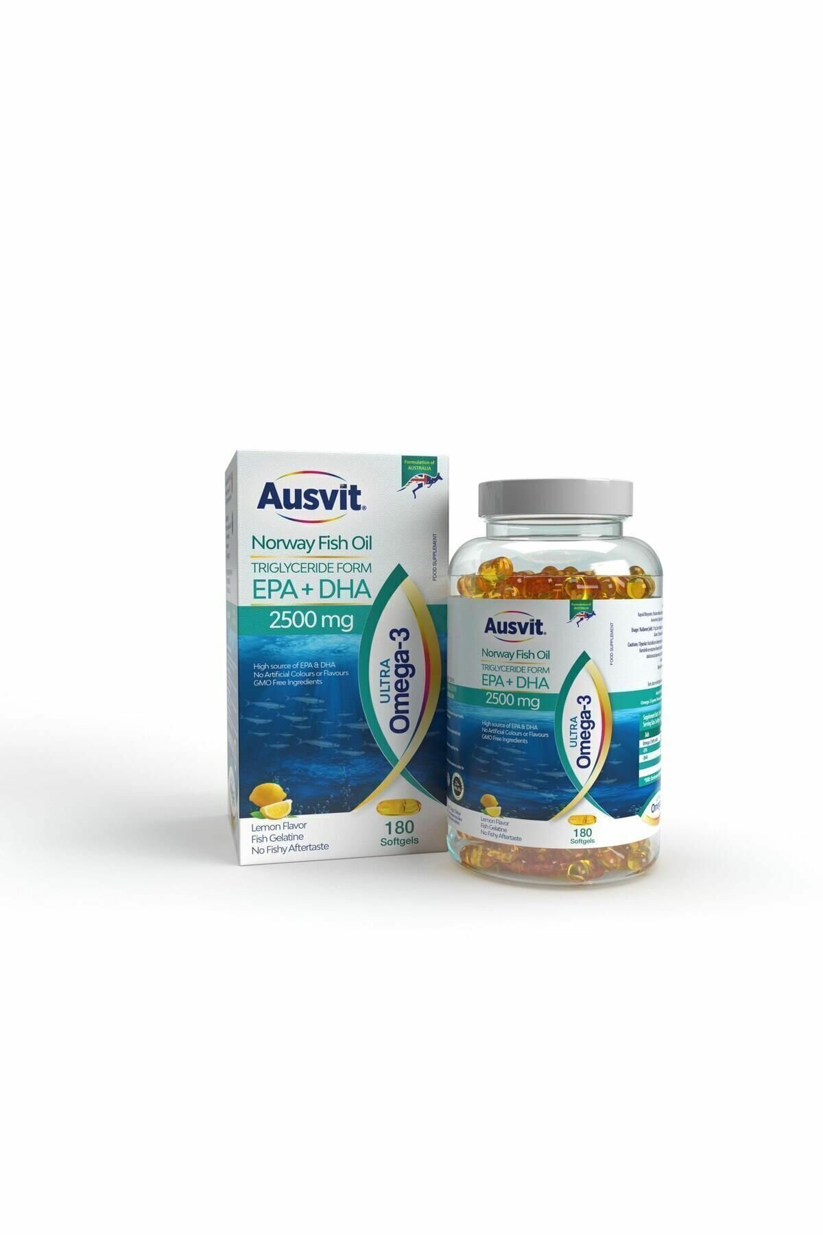 Рыбий жир Ausvit Ultra Omega 3, норвежский, 2500мг, 180капсул