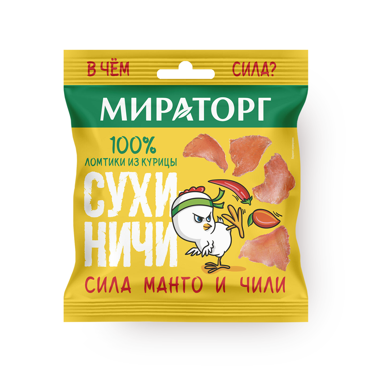 Сухие снеки Мираторг "Манго-Чили", из куриного филе, 40 г, 1 упаковка