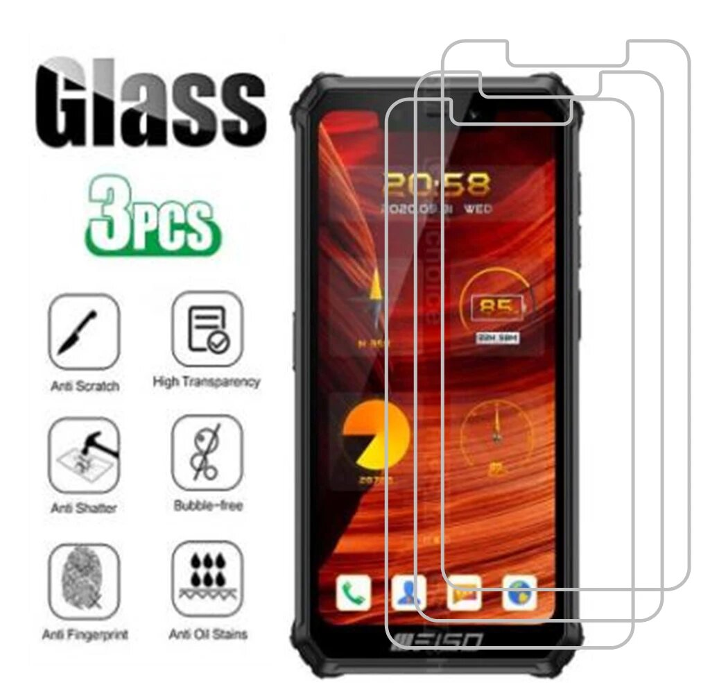 3 шт, закаленное защитное стекло для смартфона Oukitel F150 R2022, Oukitel F150 R2022, Закаленное стекло, 3PCS Tempered Glass