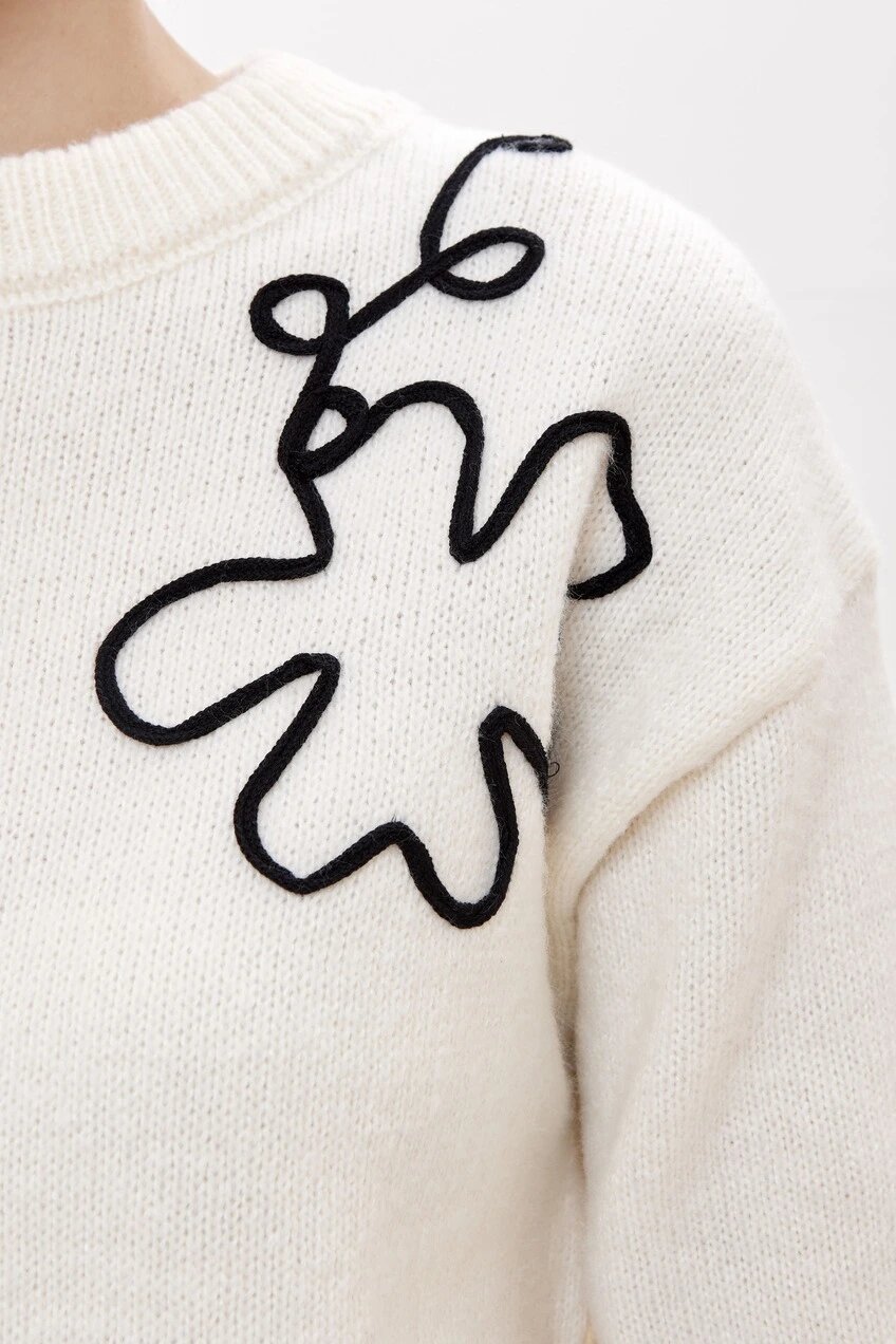 Свитер Selfie, размер S, , молочный — фото 1