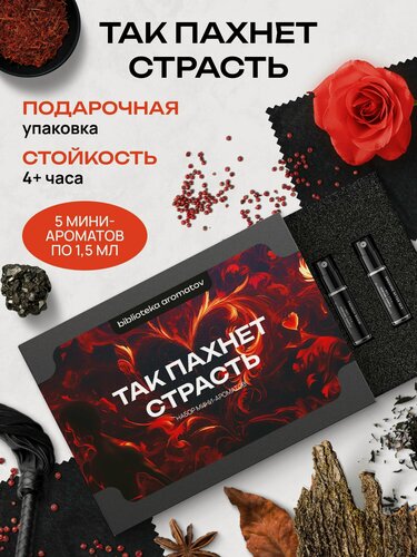 Изображение товара Библиотека ароматов "Так пахнет страсть" Парфюмерный набор 5 ароматов