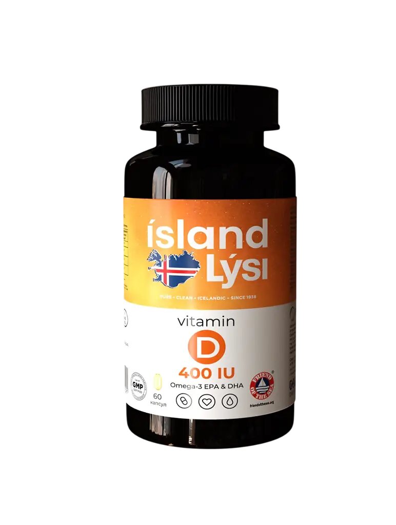 Lysi Омега-3 с витамином D 400 ME/Omega-3 vitamin D 400 IU капсулы по 500 мг 60 шт