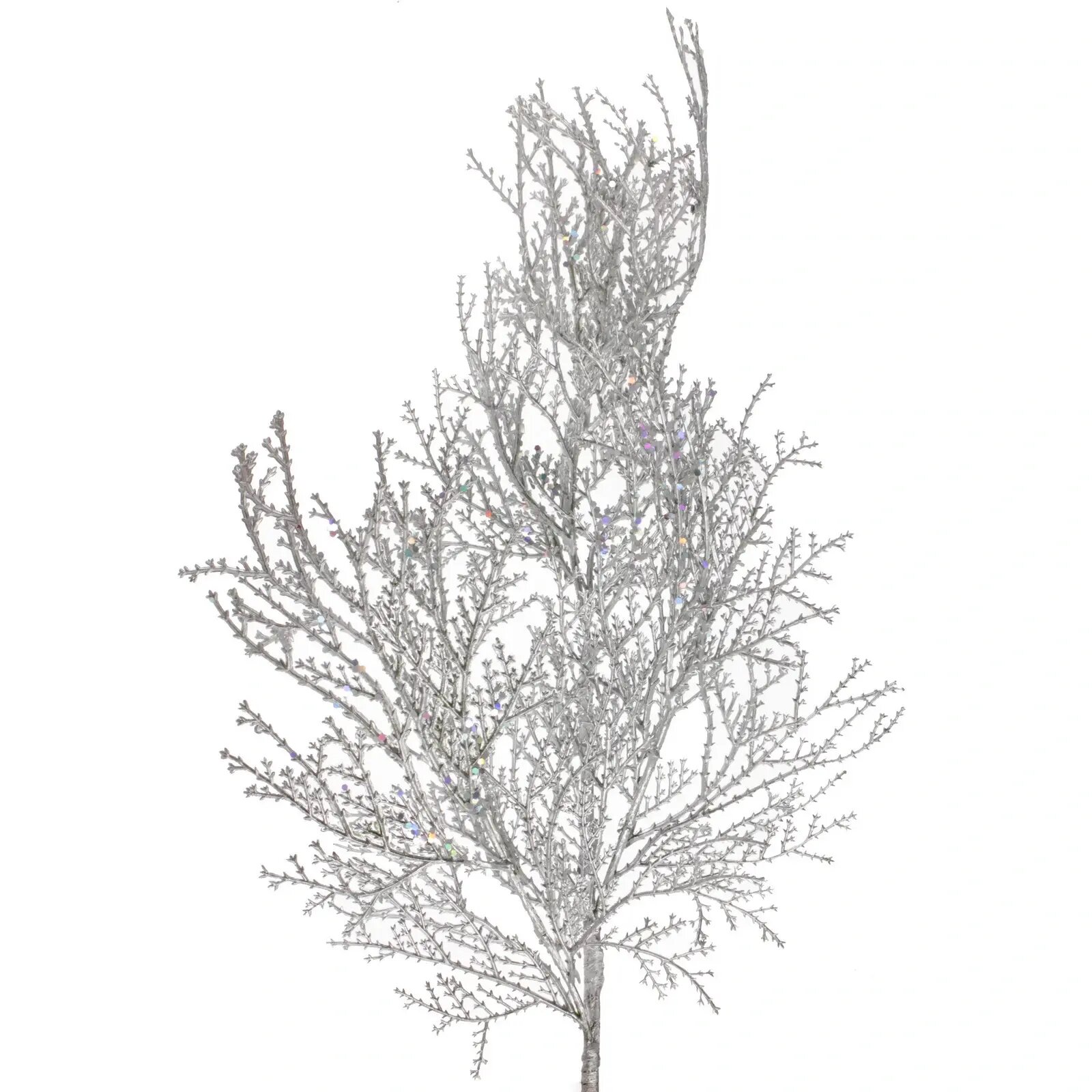 Ветка декоративная «Симфония леса» 80 см серебристая для новогоднего декора