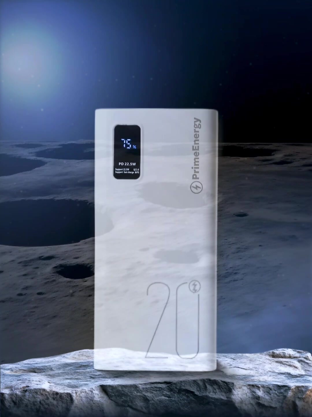 Повербанк (power bank) 20000mah с быстрой зарядкой, внешний аккумулятор для телефона iPhone, Xiaomi, Samsung, белый — фото 1