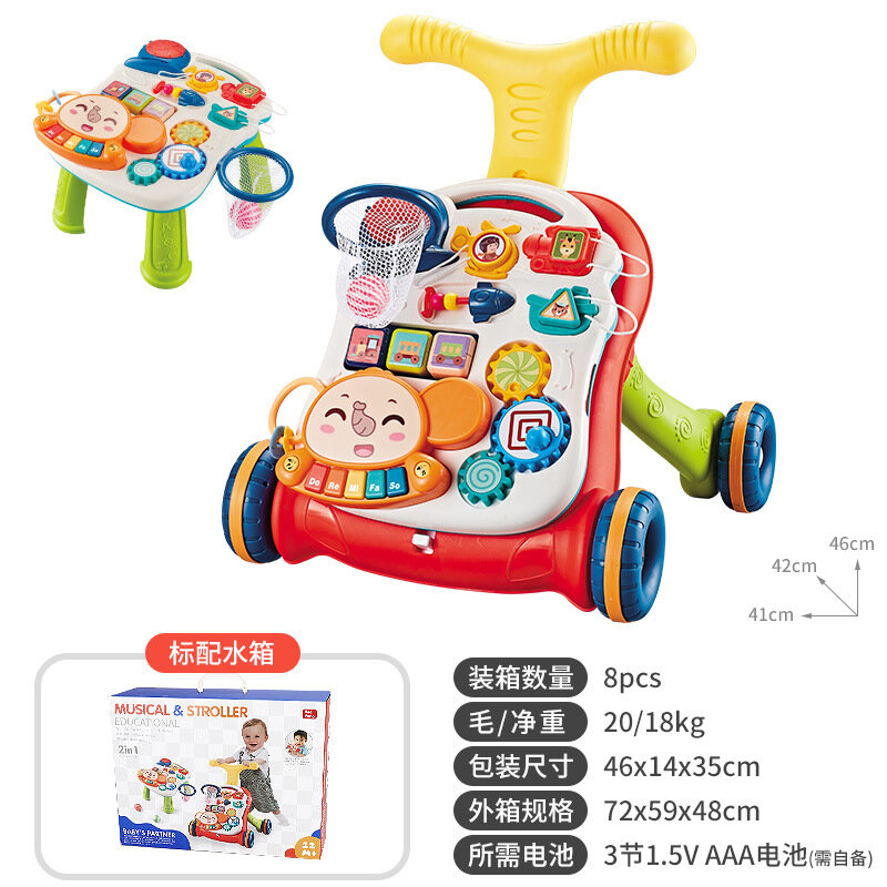 Игрушка-ходунки, для малышей, от 6 месяцев до 1,8 лет, 2 в 1, слоненок, красный