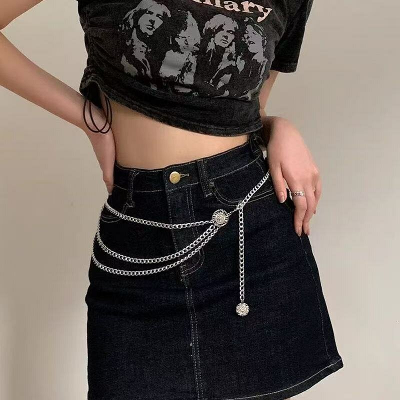 Цепь на тело Цветные решения, длина 90 см, серебристый — фото 1