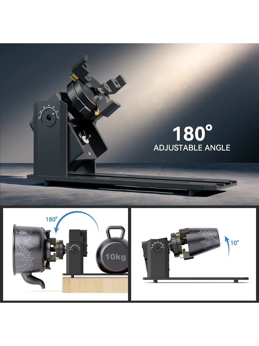 SCULPFUN RA Pro Max: 4-в-1 роторный модуль Y-оси для гравировки цилиндрических объектов — фото 1