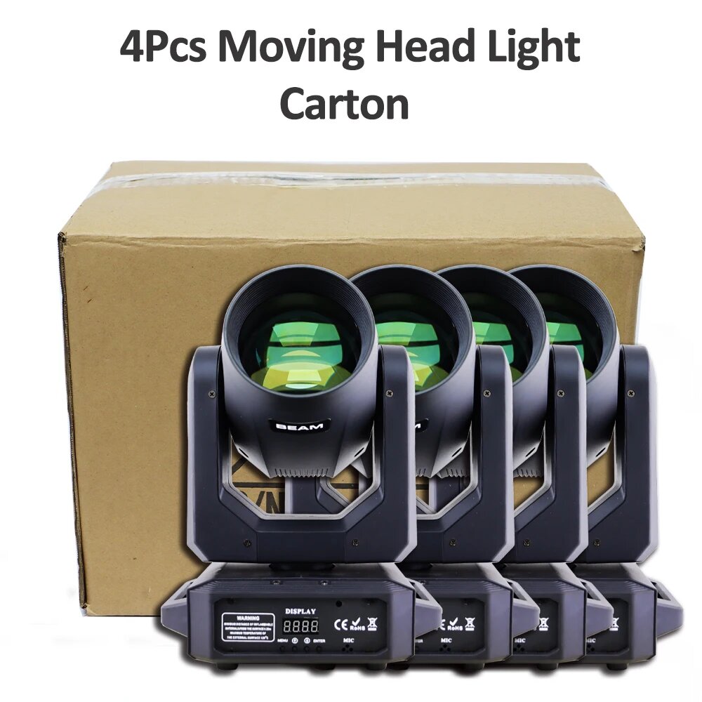 Yuer 200 Вт светодиодный подвижной светильник для сцены, 4Pcs Carton Case, вилка ЕС