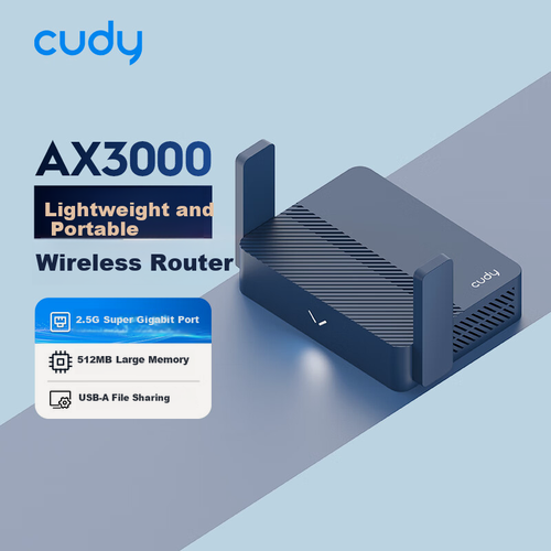 Изображение товара CUDY AX3000 WiFi 6 Mini Router TR3000 2.5G Ethernet Port Light Nas USB Power Bank Powered Home Dormitory Bedroom Portable On-the-Go